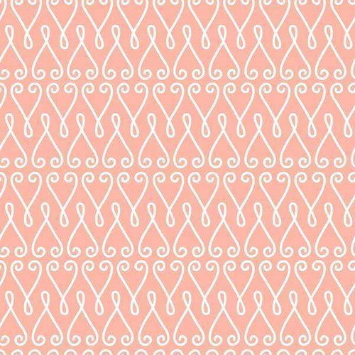 Symmetrical coral pattern with white ornamental lace designs