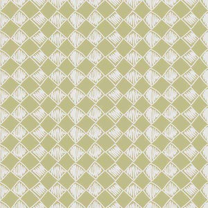 Abstract geometric pattern with sketched lines in white on an olive green backdrop