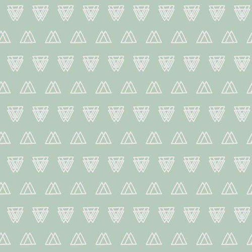 Repeating geometric triangle patterns on a mint background