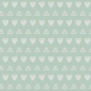 Repeating geometric triangle patterns on a mint background