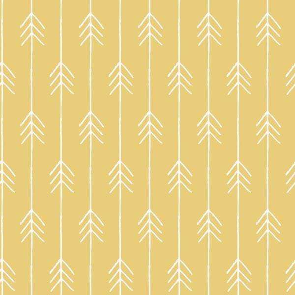 Abstract leaf pattern on a mustard background
