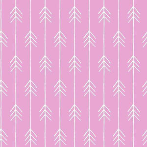Vertical tree branch pattern on a pink background