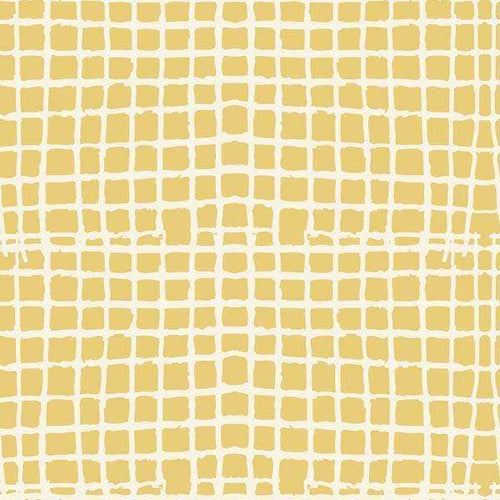 Abstract golden square tiles pattern on a creamy background