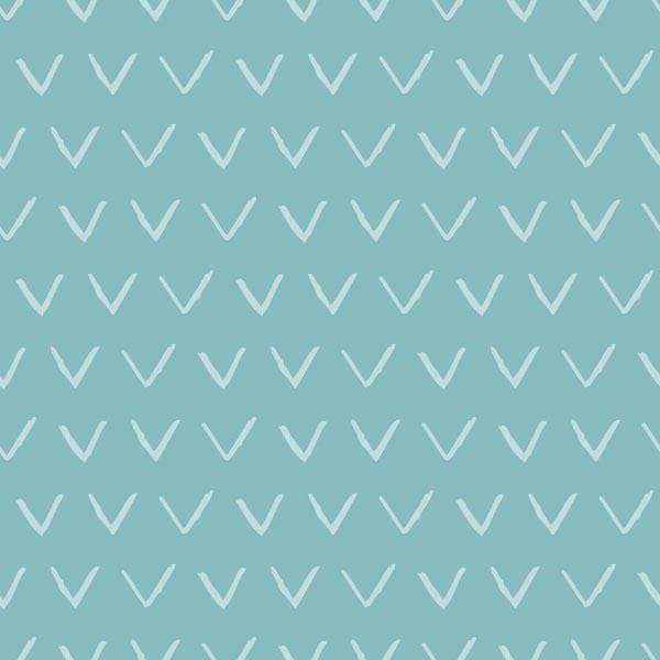 Repeating pattern of white chevrons on a cyan background