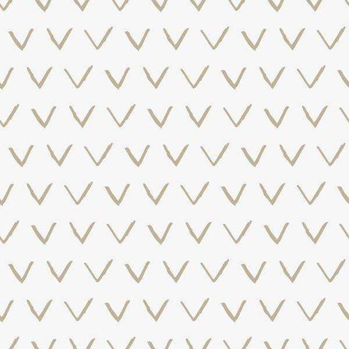 A seamless pattern of beige chevron designs on an off-white background