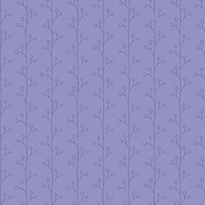 Seamless lavender sprig pattern on a purple background