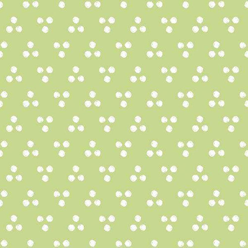 Green background with white floral pattern