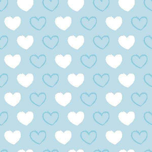 Blue and white heart pattern