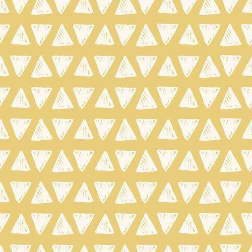 Repeated triangle pattern on a yellow background