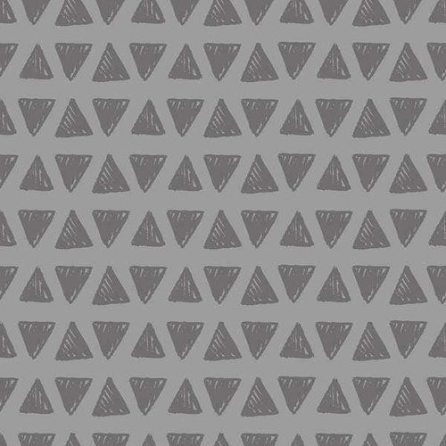 Geometric repeated triangle pattern with textured fill on a grey background