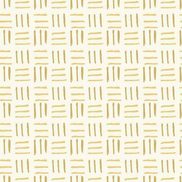 Abstract golden brush strokes pattern on a cream background