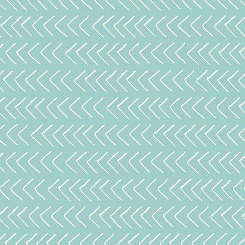 Repeated zigzag pattern in aqua and white