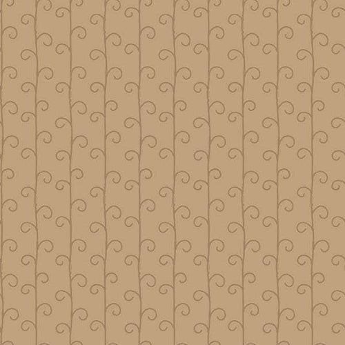 Repeated swirl patterns on beige background