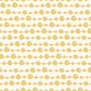 Pattern of yellow dots and connecting lines on a cream background