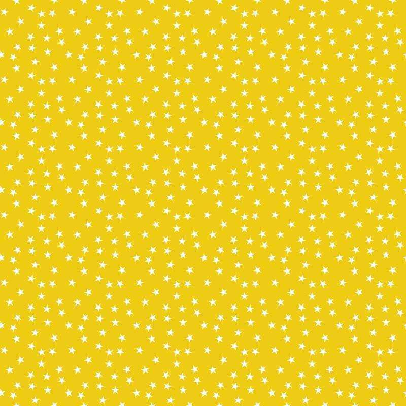 Repeated white star pattern on a yellow background