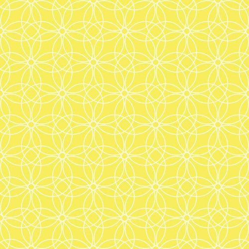 Seamless geometric lace pattern on a yellow background