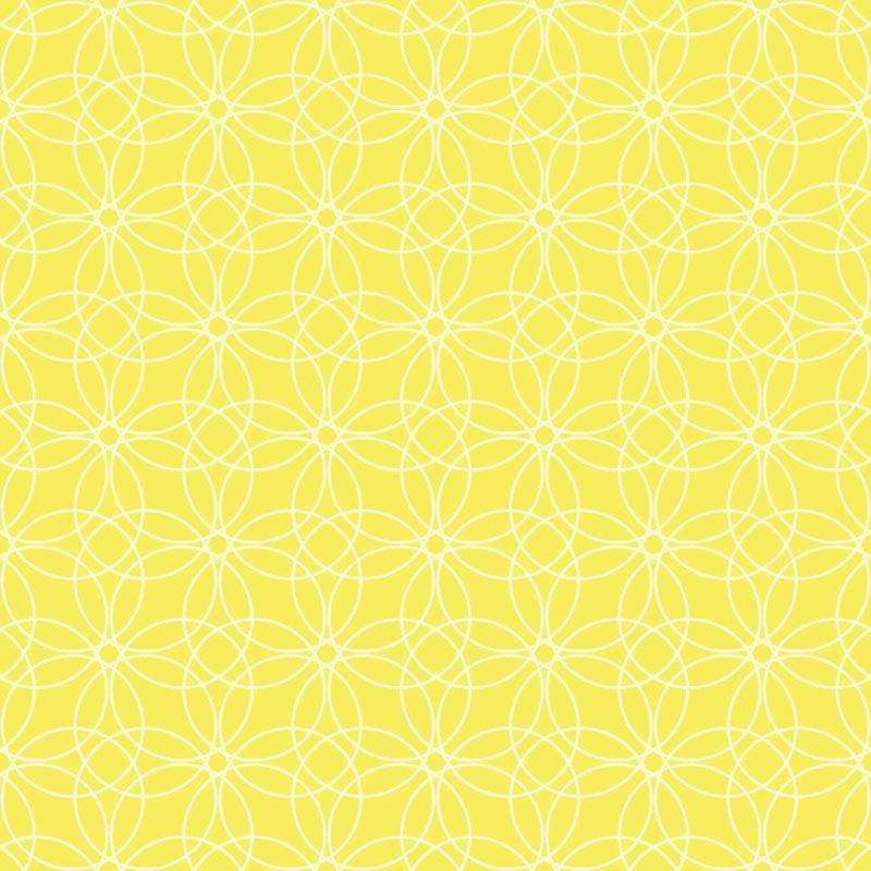 Seamless geometric lace pattern on a yellow background
