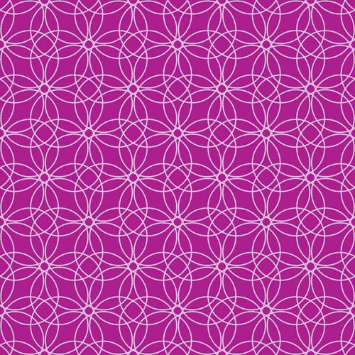 Geometric floral pattern in lilac and white