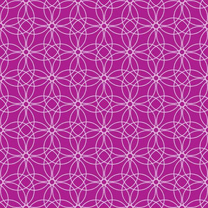 Geometric floral pattern in lilac and white