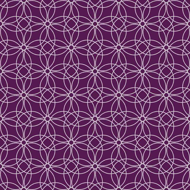 Symmetrical floral lace pattern in lavender and white