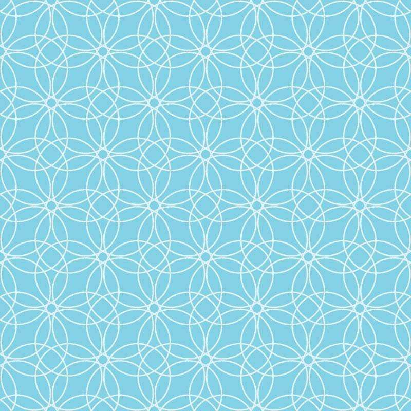Continuous blue and white lacy floral pattern