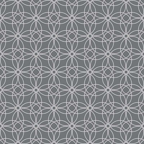Geometric floral pattern in shades of gray