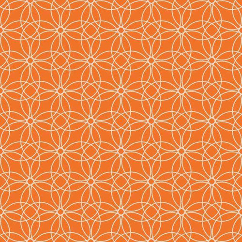 Seamless geometric pattern with interlacing lines on a coral background