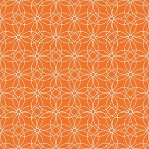 Seamless geometric pattern with interlacing lines on a coral background
