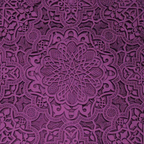Intricate mauve mandala design with floral and geometric patterns