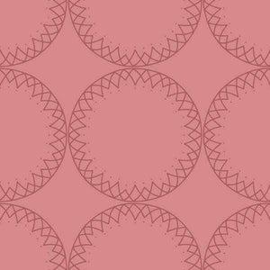 Abstract floral spindle pattern in shades of pink