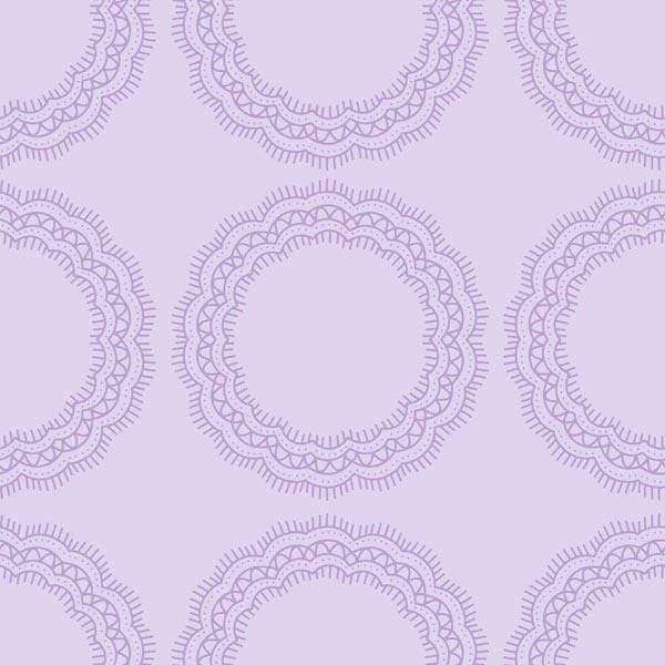 Repeating mandala pattern in lavender and purple