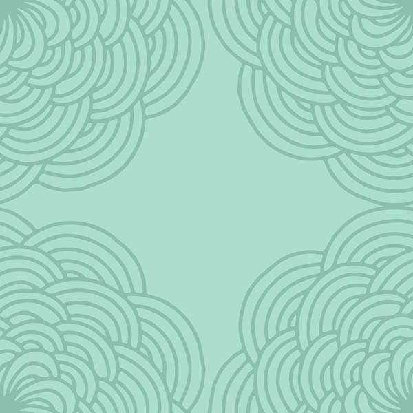 Abstract floral swirl pattern in aqua tones