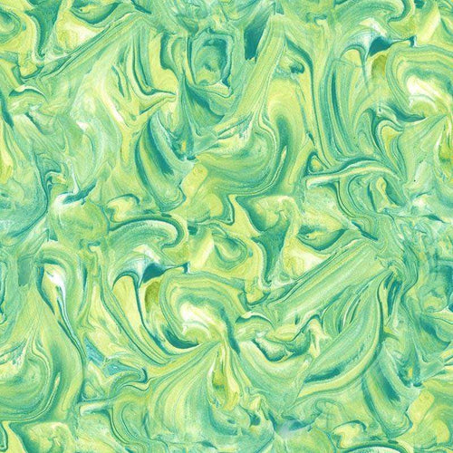 Swirling green and yellow marbled pattern