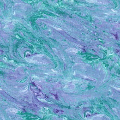 Abstract swirled pattern in shades of green and purple