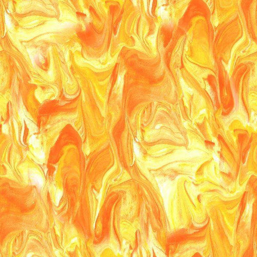 Abstract marbled pattern in warm yellow and orange tones