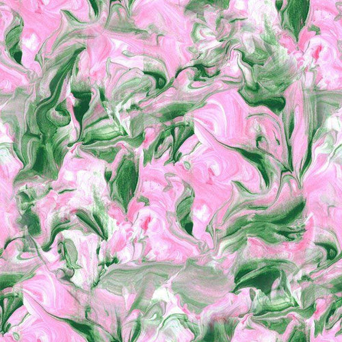 Abstract pink and green marbled pattern