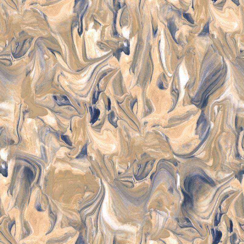Abstract marbled pattern in shades of sand and blue