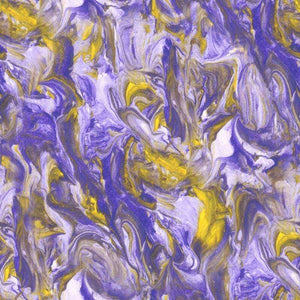 Abstract marbled pattern in shades of purple and yellow