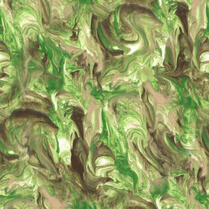 Abstract marbled pattern in shades of green