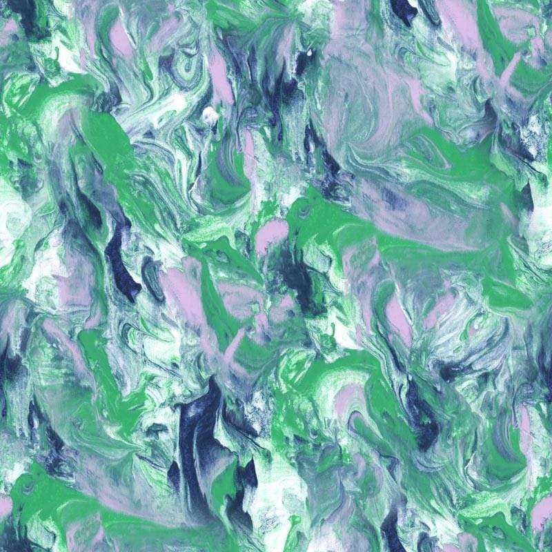 Abstract marbled pattern in shades of green and purple