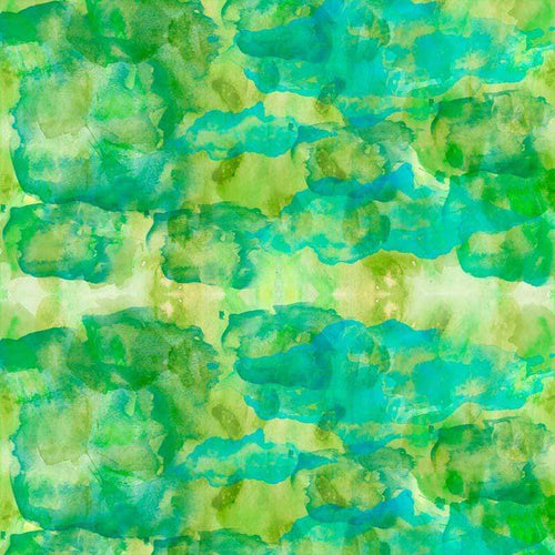 Abstract watercolor pattern in shades of green and turquoise