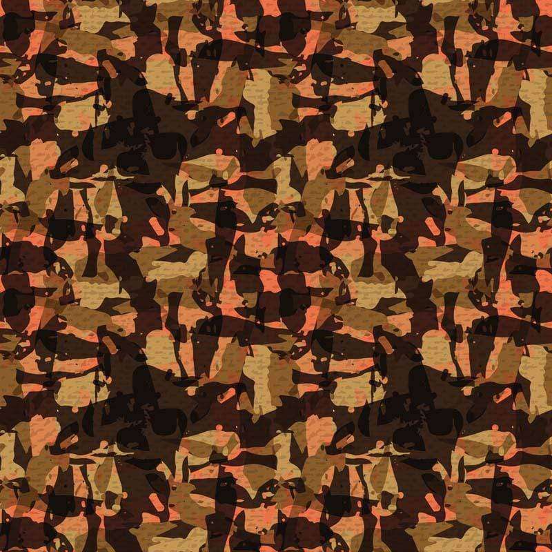 Abstract camo pattern with hidden cat silhouettes