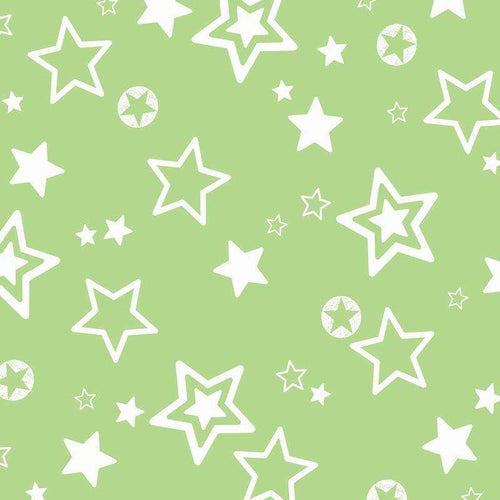 Green background with various white stars pattern