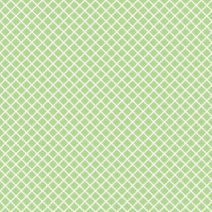 Lattice pattern in sage green and white