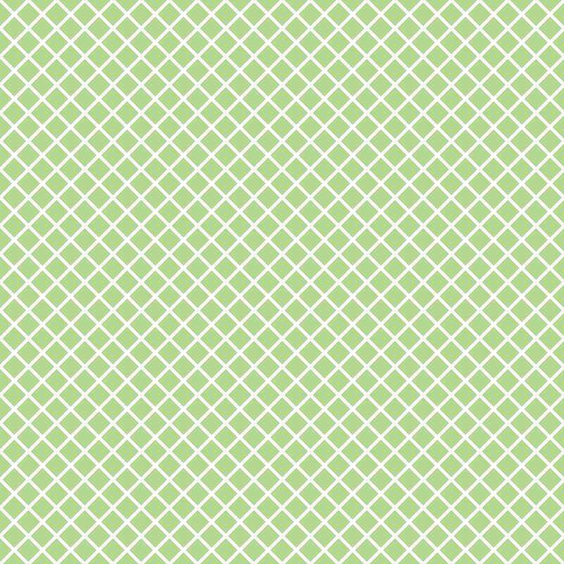 Lattice pattern in sage green and white