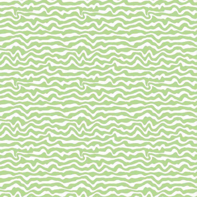 Repeated wavy lines in shades of green on a light background