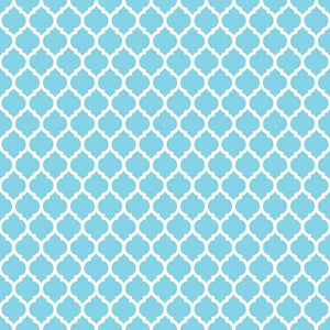 Seamless aqua Moroccan lattice pattern