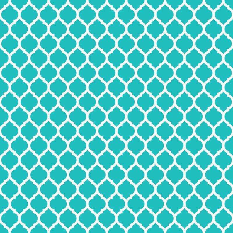 Seamless aqua quatrefoil lattice pattern