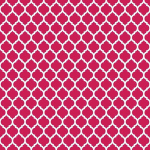 Seamless geometric trellis pattern in fuchsia on a white background