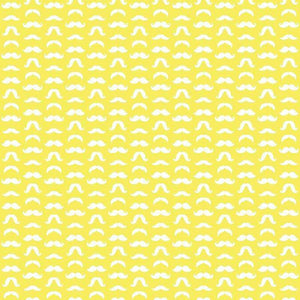 Repeated mustache pattern on a yellow background